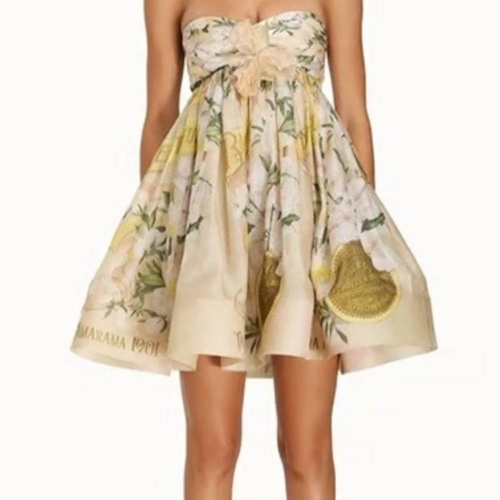 Zimmermann Cream and Yellow Floral Dress